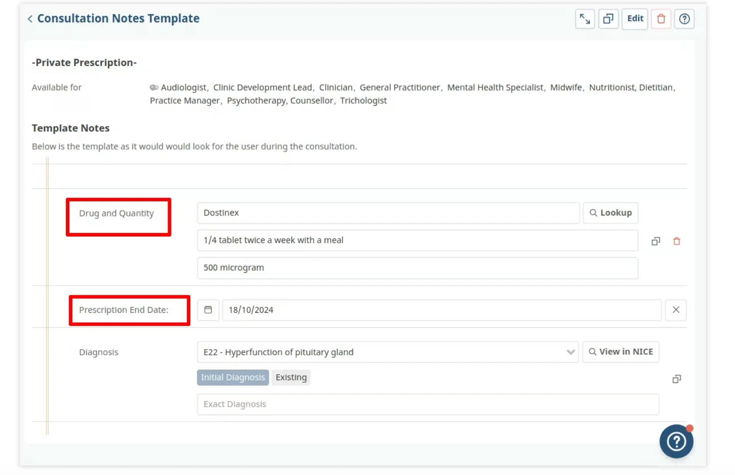 EHR/EMR workflows and physician templates
