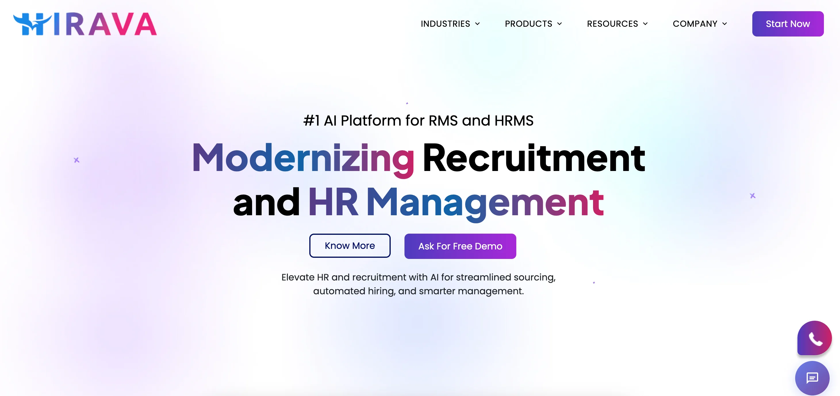 AI-powered hiring ecosystem — website, CRM, RMS, HRMS